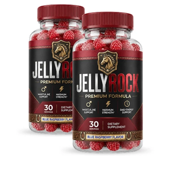 JellyRock blue raspberry gummy bottles